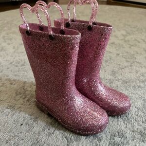 Pink Glitter Rain Boots
